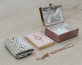 Cushioned Velvet Quran Box Set 17 x 25cm (Rug, Quran,Beads)