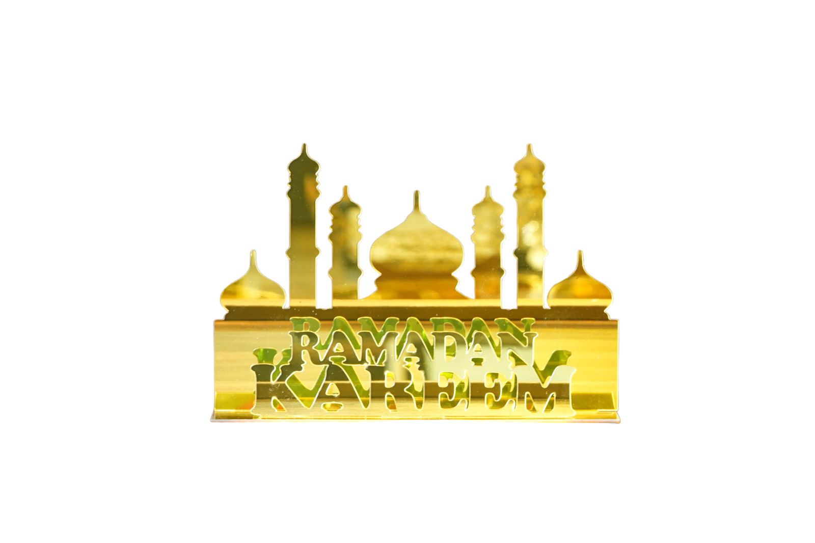 Ramadan Gold Geometric Moon Stand