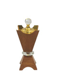 Metalic Wooden Structure Incense Burner - Crystal Ball Lid