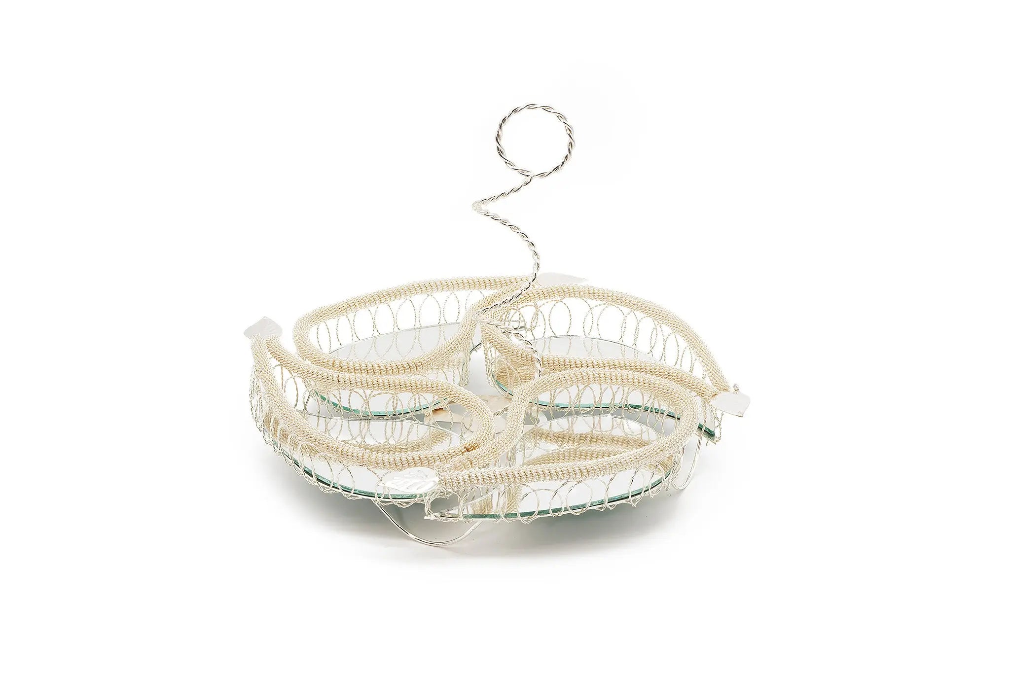 4 Leaf Shaped Mirror Tray - Armani Gallery - Armani Gallery