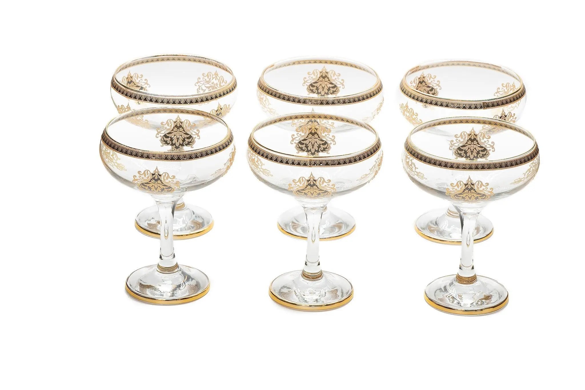 Grey Morroccan Cocktail Glass - 6 Cups - Armani Gallery