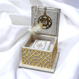 Small Velvet Quran Box Set 9 x 12cm (Quran,Beads)