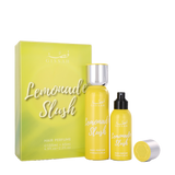 Yellow Gissah Lemonade Slush Hair Perfume set with two bottles and matching box featuring citrus gradient design.