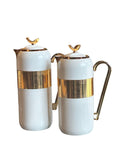 White Pearl Thermos Set Of 2 (0.7L & 1L)