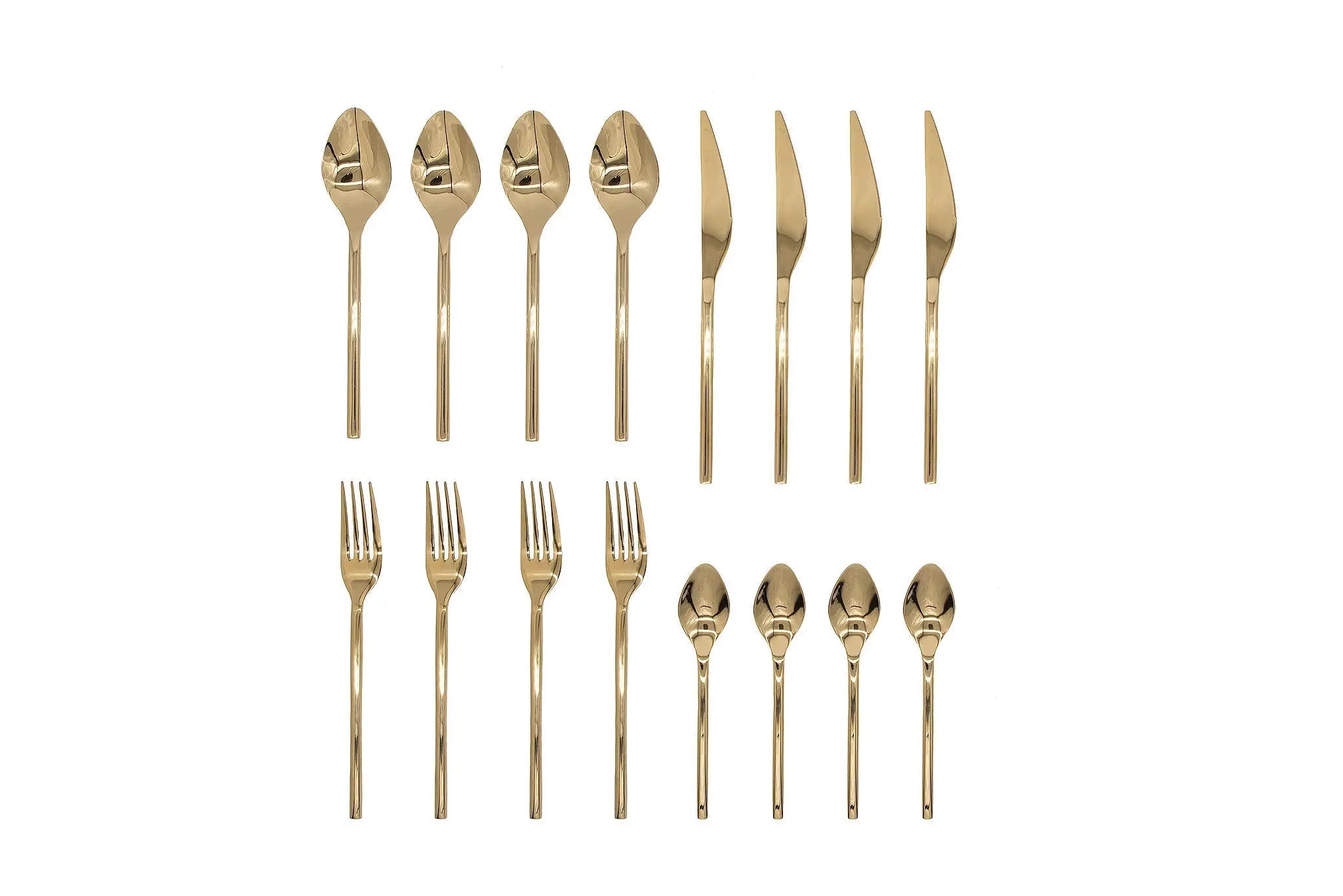 16 Piece Gold Plated Cutlery Set - Armani Gallery