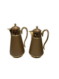 Thermos Set 2 Pieces 0.7/1l Stripe Brown & Gold -  Armani Gallery -  Armani Gallery