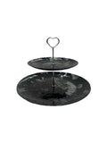 Deco 2 Tier Patterned Round Glass Serving Tray 33cm/21cm -  Glasscom -  Armani Gallery