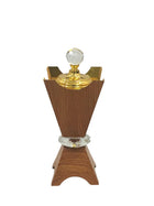 Metalic Wooden Structure Incense Burner - Crystal Ball Lid
