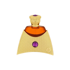 Luxurious gold bottle of Khadlaj Aaliya perfume with intricate patterns and purple gem accents.