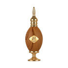 This is an image of a bottle of AFAQ Latifa perfume. The bottle is designed with an appearance resembling wood grain, featuring golden accents on the neck, base, and the label in the center. The label has the brand name "AFAQ" written in a stylized font a