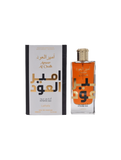 Image of Ameer Al Oudh Intense Oud by Lattafa, a unisex oriental Eau De Parfum. The perfume bottle is rectangular with a gold cap and features Arabic script and the name 'Ameer Al Oudh' in English. The packaging box is white with black and gold accents, displaying the same text in Arabic and English