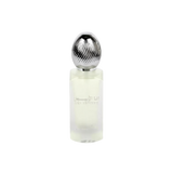  The image shows a frosted glass perfume bottle with a metallic, ribbed cap. The bottle has text in Arabic and English that reads "ANA ABIYEDH" indicating the fragrance name. The design is minimalist and modern, and the translucency of the bottle suggests a light or fresh scent, likely intended as a hair mist, as indicated by the product's volume labeled at the bottom "50ml."