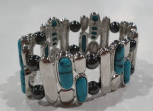 Blue & Silver Oval Shapes Bracelet - Armani Gallery