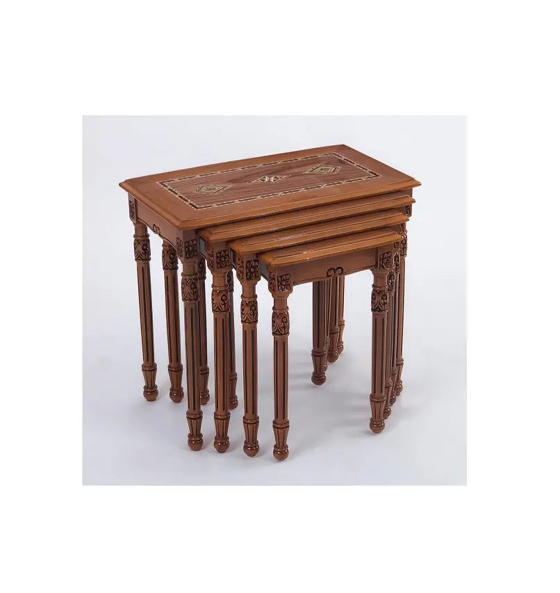 Brown Wooden Nest of Tables - Style 1 - Armani Gallery