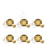 Coffee and Tea Cup With Handle Set Gold Square 18 Pcs - Armani Gallery