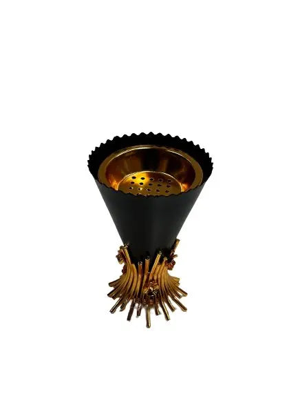 Cone Incense Burner on Golden Straw Stand - Armani Gallery