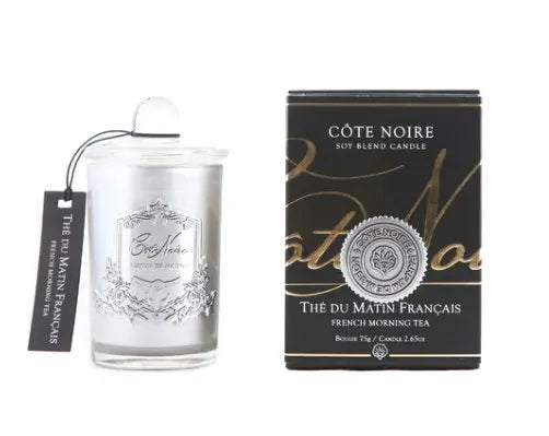 Cote Noire 75g - French Morning Tea - Silver Badge Candle - Cote Noire