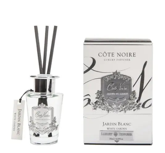 Cote Noire 90ml Diffuser Set - White Garden - Silver - Cote Noire