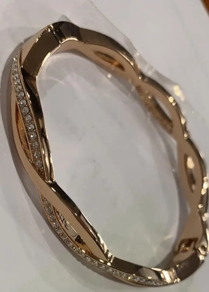 Criss Cross Rose Gold Bangle - Armani Gallery