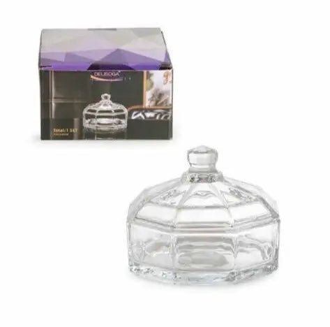 Crystal Glass Sugar Bowl With Lid LRG -  Ipek -  Armani Gallery
