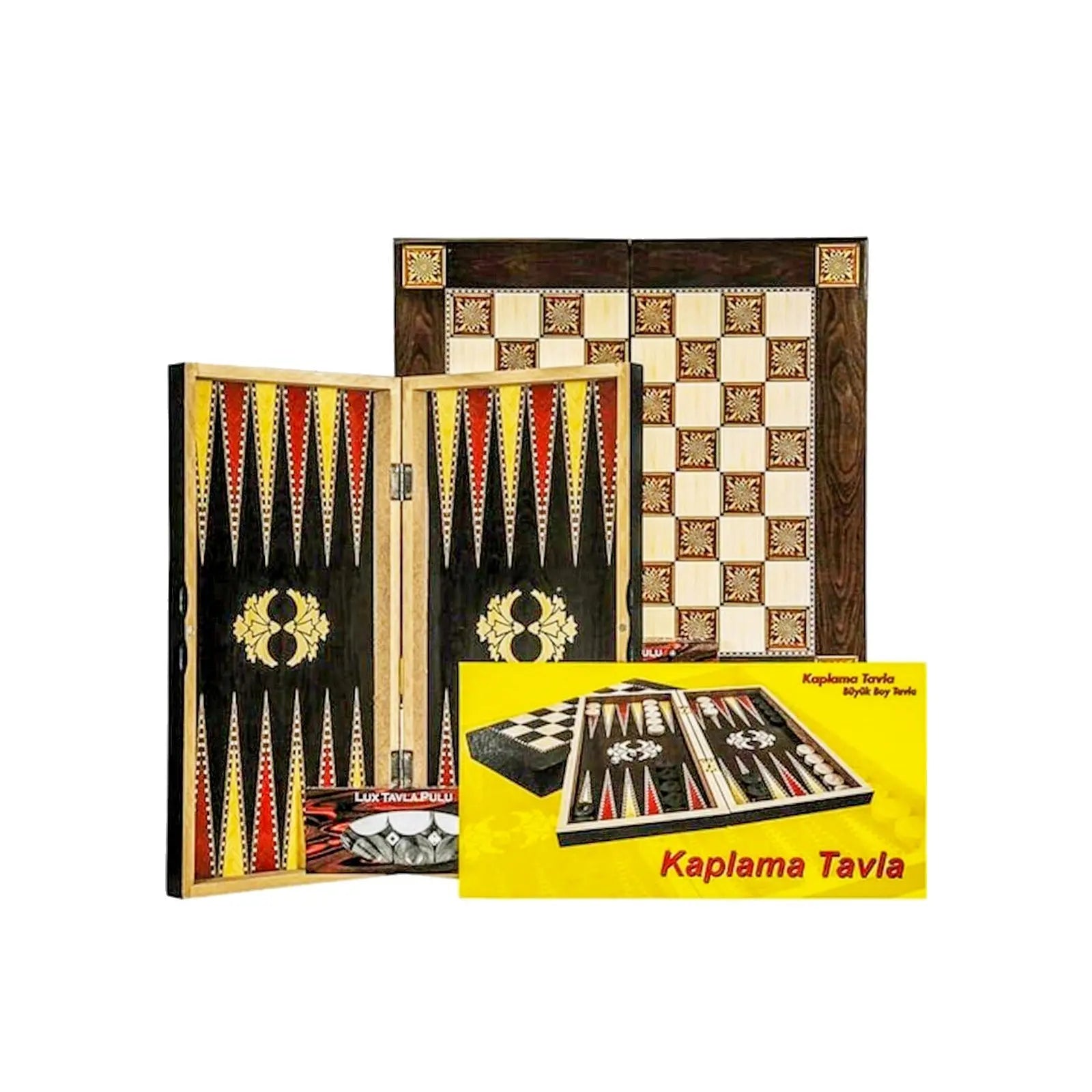 Eser Covered Black Gold Backgammon Set - Armani Gallery