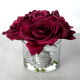 Five Roses Carmine Red Clear Glass With Silver Crest -  Cote Noire -  Armani Gallery