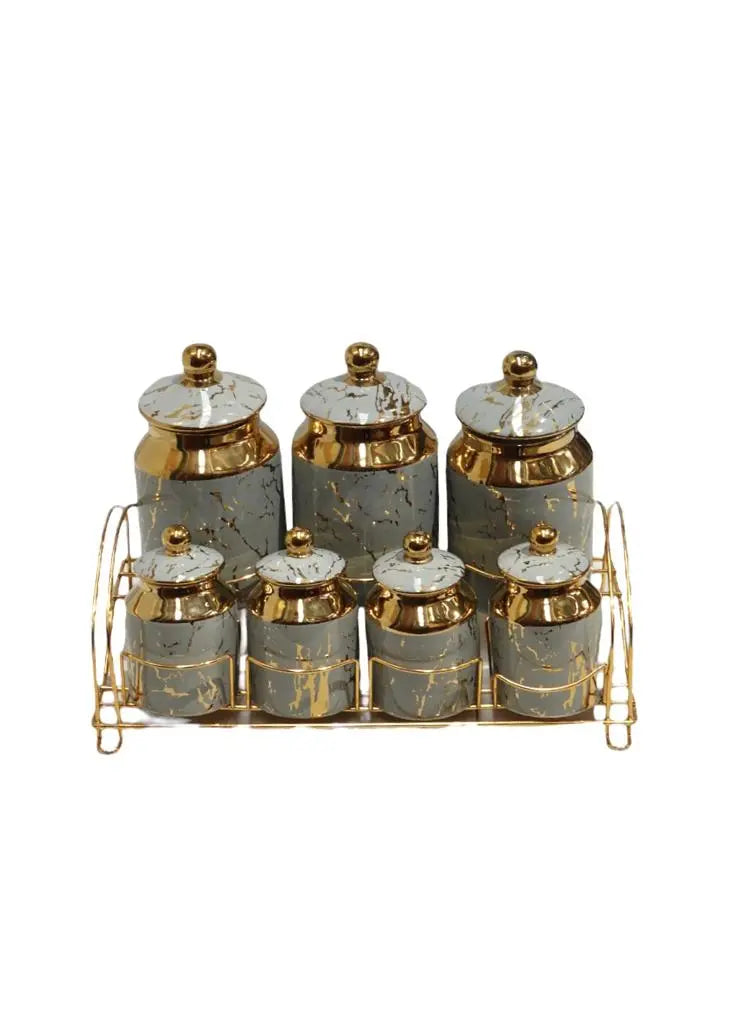 Gilled Spice Cannisters Set 7 PCS -  Paci -  Armani Gallery