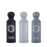 Gissah Graphite Set featuring Mavro, Nardo, and Rogue perfumes in black and grey bottles.