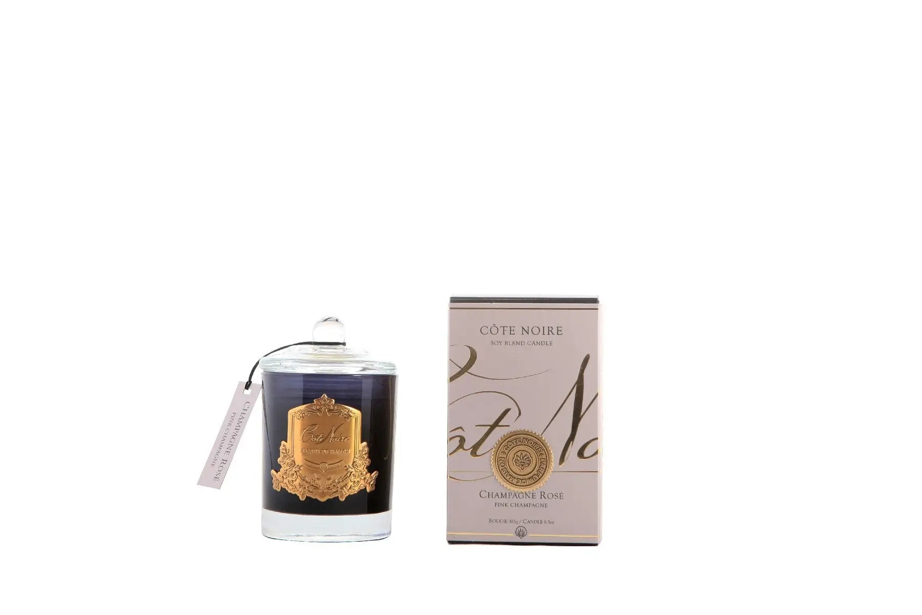 Gold 185 G Candle Champagne Rose - Pink Champagne - Cote Noire