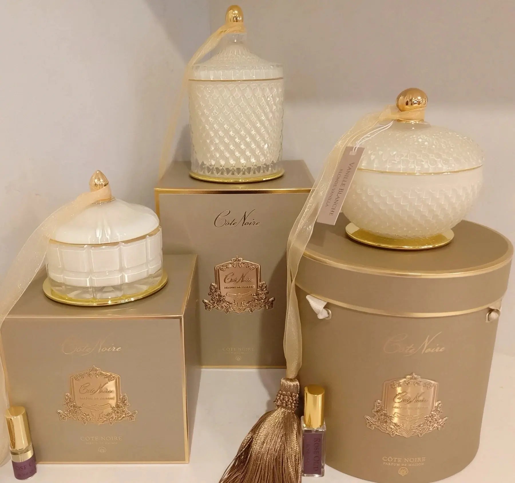 Grand Cream Art Deco Candle Blonde Vanilla -  Cote Noire -  Armani Gallery