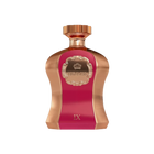 An image of a striking perfume bottle from Afnan Perfumes named "Highness Maroon IX". The bottle has a bold maroon center with a rose gold textured metallic finish on the edges. It features a crown emblem within an ornate frame on the maroon label, with the word "HIGHNESS" prominently displayed. The top of the bottle is adorned with a smooth rose gold cap. 