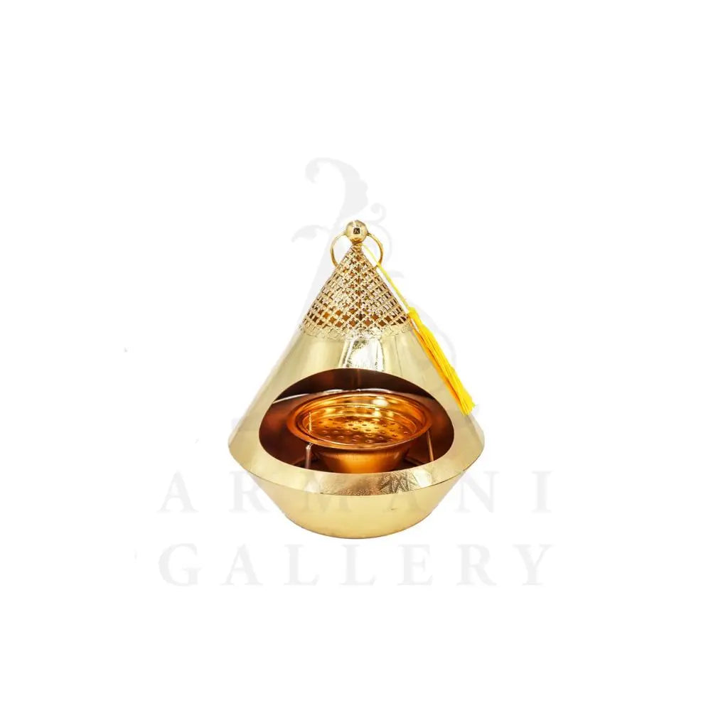 Incense Burner Pyramid Gold - Medium 19x20 - Armani Gallery