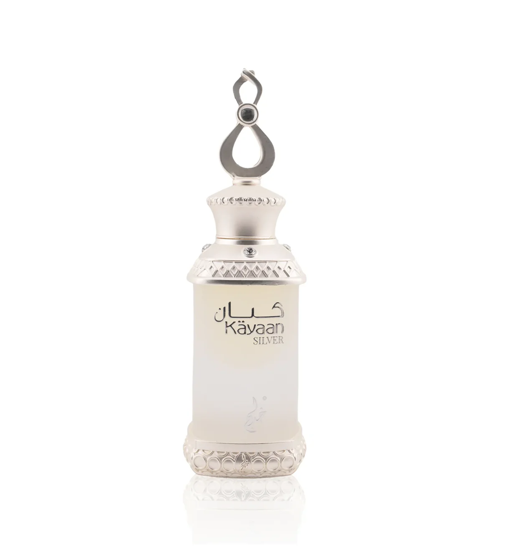 Kayaan Silver perfume bottle on a white background