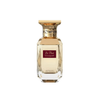 The image features a classic and elegant perfume bottle. The bottle is transparent with a multifaceted design that reflects light, giving it a luxurious crystal appearance. It has a broad, golden cap with decorative elements around its neck. On the front of the bottle, there is a maroon label with the text "La Fleur bouquet" in white cursive script, and below on the bottle's base is the brand name "AFNAN" in capital letters. 