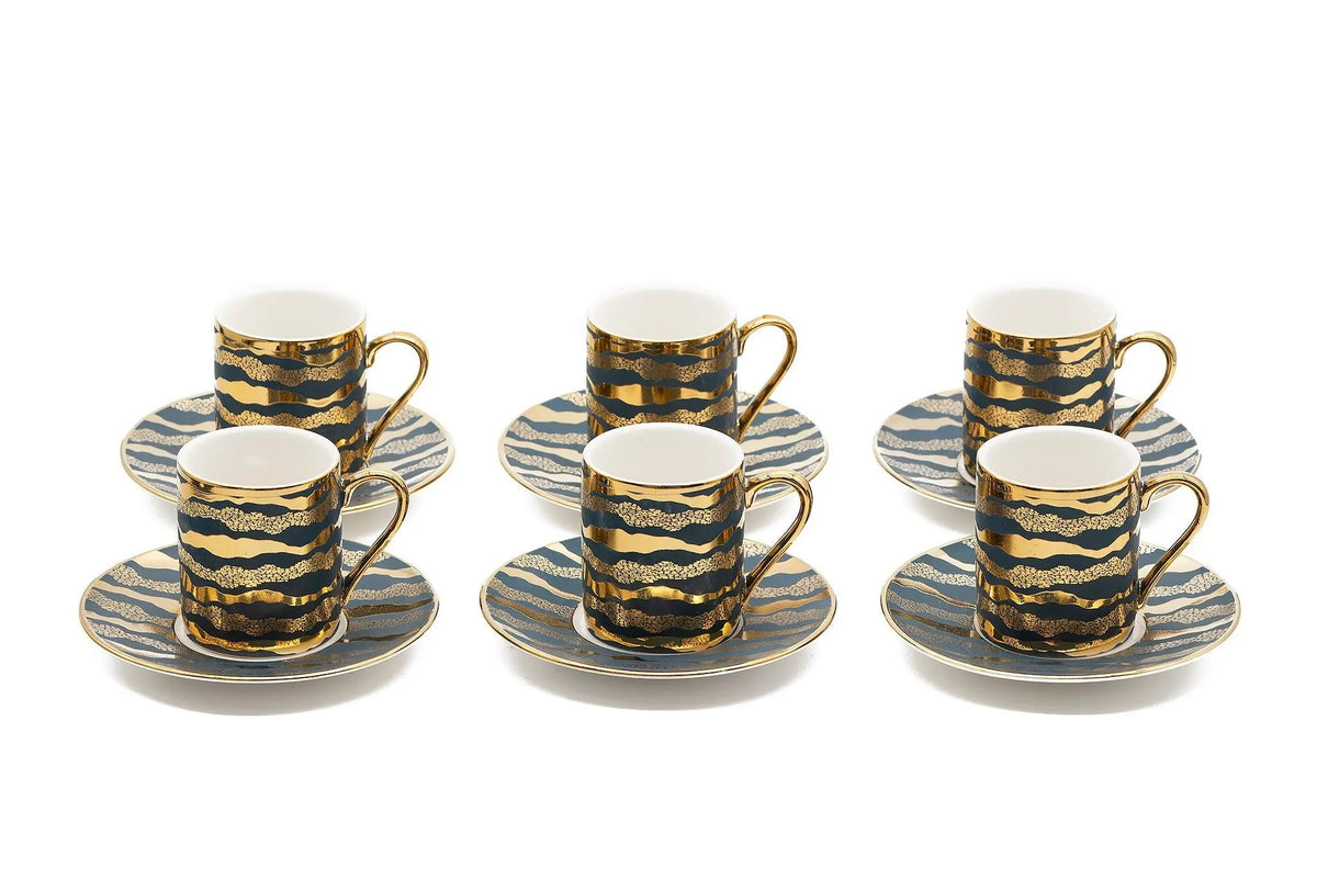 Leila Lux Tiger Print Coffee Set - 6 Pcs - Armani Gallery