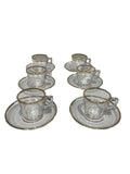 Mini Glass Coffee Cup and Saucer Set With Handle and Thick Gold Band 12pcs 97301 - Armani Gallery