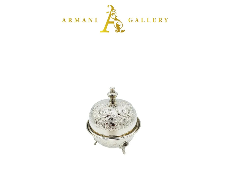 Moroccan Sugar Bowl - Silver - Armani Gallery