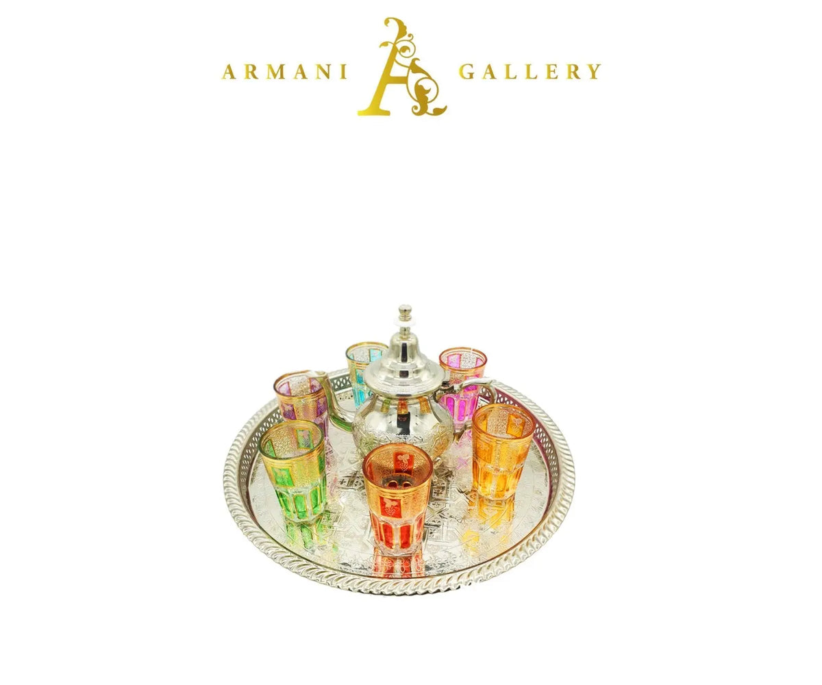 Moroccan Tea Set With Tray - Large - Armani Gallery