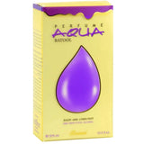 The image showcases the packaging for "BATOOL" room and linen mist from the AQUA perfume series. The box is yellow with a vibrant purple teardrop design on the front, which matches the shape of the bottle inside. The "AQUA" logo and the name "BATOOL" are prominently displayed in purple lettering. The packaging also states that the product is free from ethyl alcohol and has a volume of 375 ml (12.5 fl.oz). The design elements of the box suggest a luxury fragrance product.