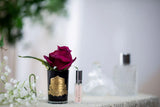 Perfumed Natural Touch Rose Bud - Carmine Red - Black Glass With Gold Crest -  Cote Noire -  Armani Gallery
