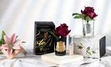 Perfumed Natural Touch Rose Bud - Carmine Red - Black Glass With Gold Crest -  Cote Noire -  Armani Gallery