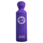Purple Gissah Voilà perfume bottle with ornate cap on plain white background.