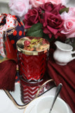 Red Herringbone Candle & Rose Lid -  Cote Noire -  Armani Gallery