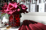 Red Herringbone Glass - Carmine Red Roses - HCF06 -  Cote Noire -  Armani Gallery