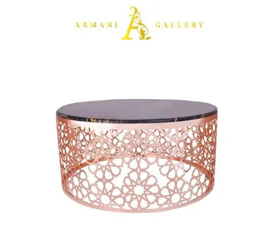 Rose Gold & Marble Coffee Table - Armani Gallery