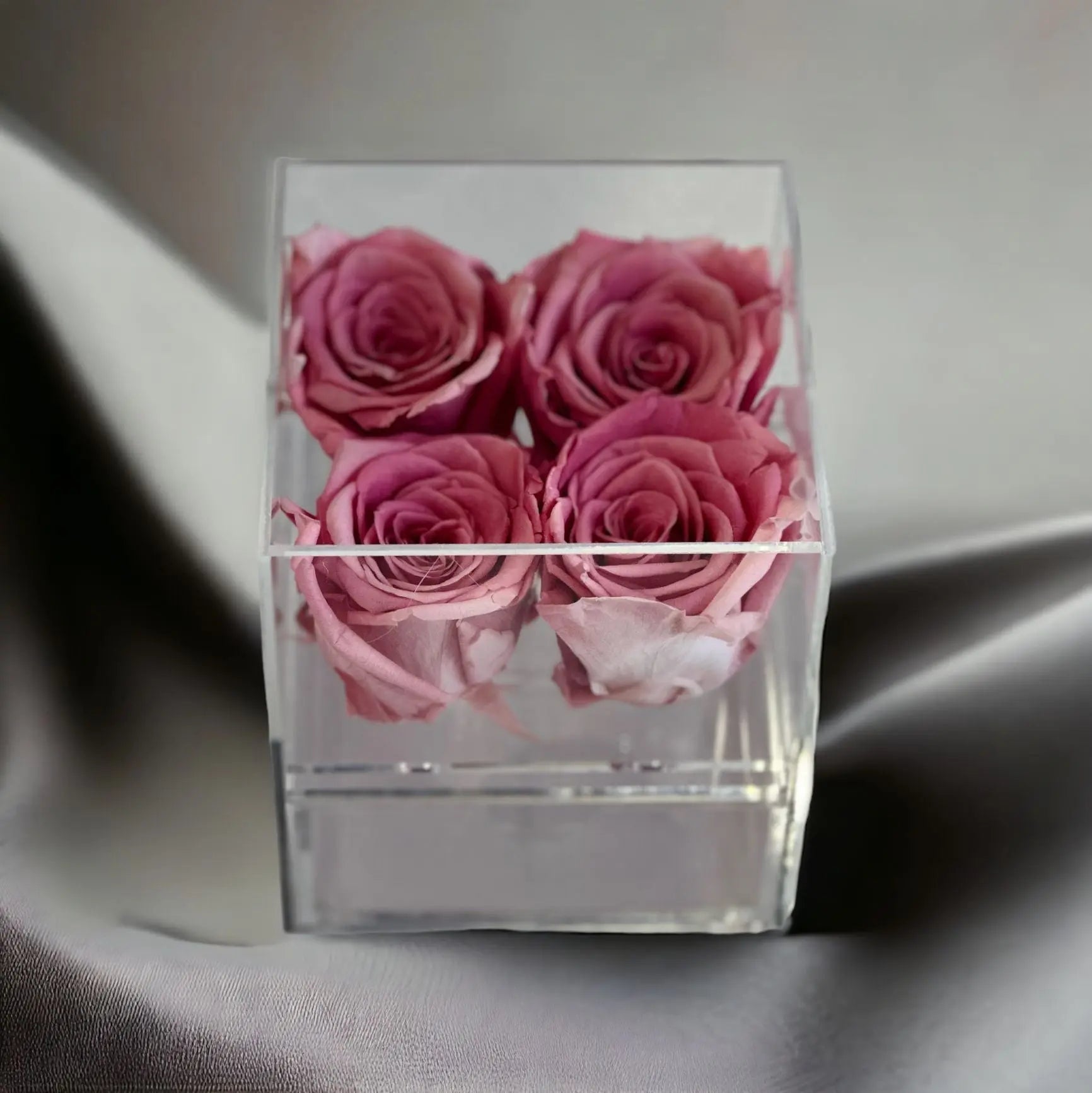 Sherry Classic Acrylic Square Box with Drawer - Small  (Everlasting Roses) -  Armani gallery -  Armani Gallery