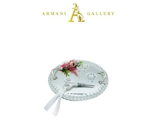 Silver Engagement Tray - Round - Armani Gallery