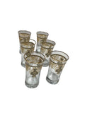 Tall Drinking Glass Set With Grey Morroccan Border 6pcs 420055 -  Armani Gallery -  Armani Gallery