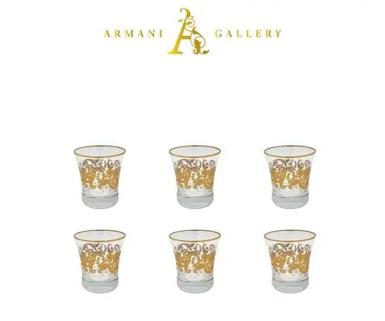 Turkish Gold Floral Drinking Glass Set - Armani Gallery