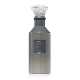 Velvet Musk perfume in a sleek grey bottle with clear textured cap and silver label.